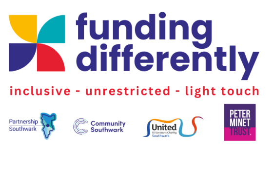 Funding Differently logo including Peter Minet Trust 