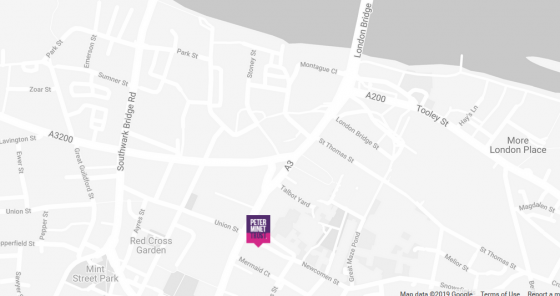 Street map locating Marshall House